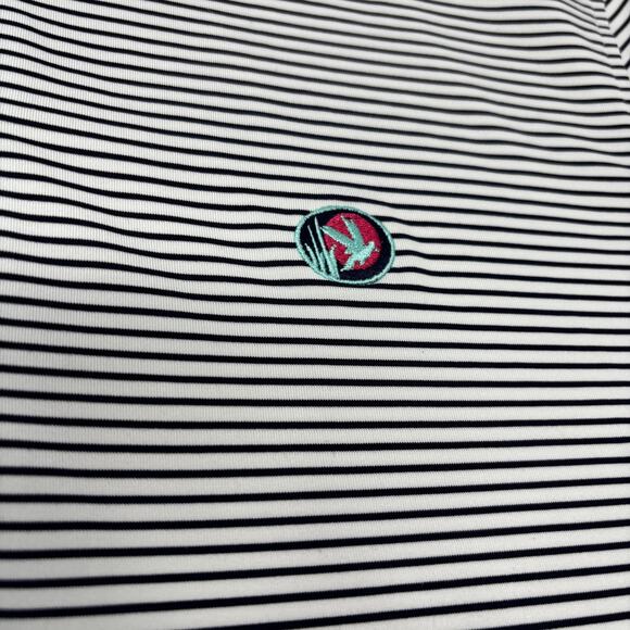 Greyson Men's Large Blue White Striped Short Sleeve Golf Polo Shirt - Picture 3 of 6